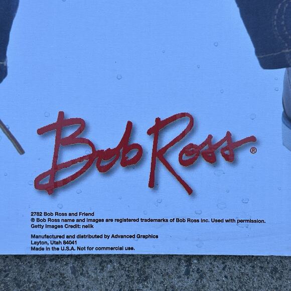 BOB ROSS THE JOY OF PAINTING ARTIST LIFESIZE CARDBOARD STANDUP STANDEE CUTOUT - Picture 3 of 8